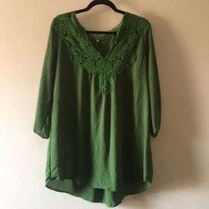 Green Lacy Top